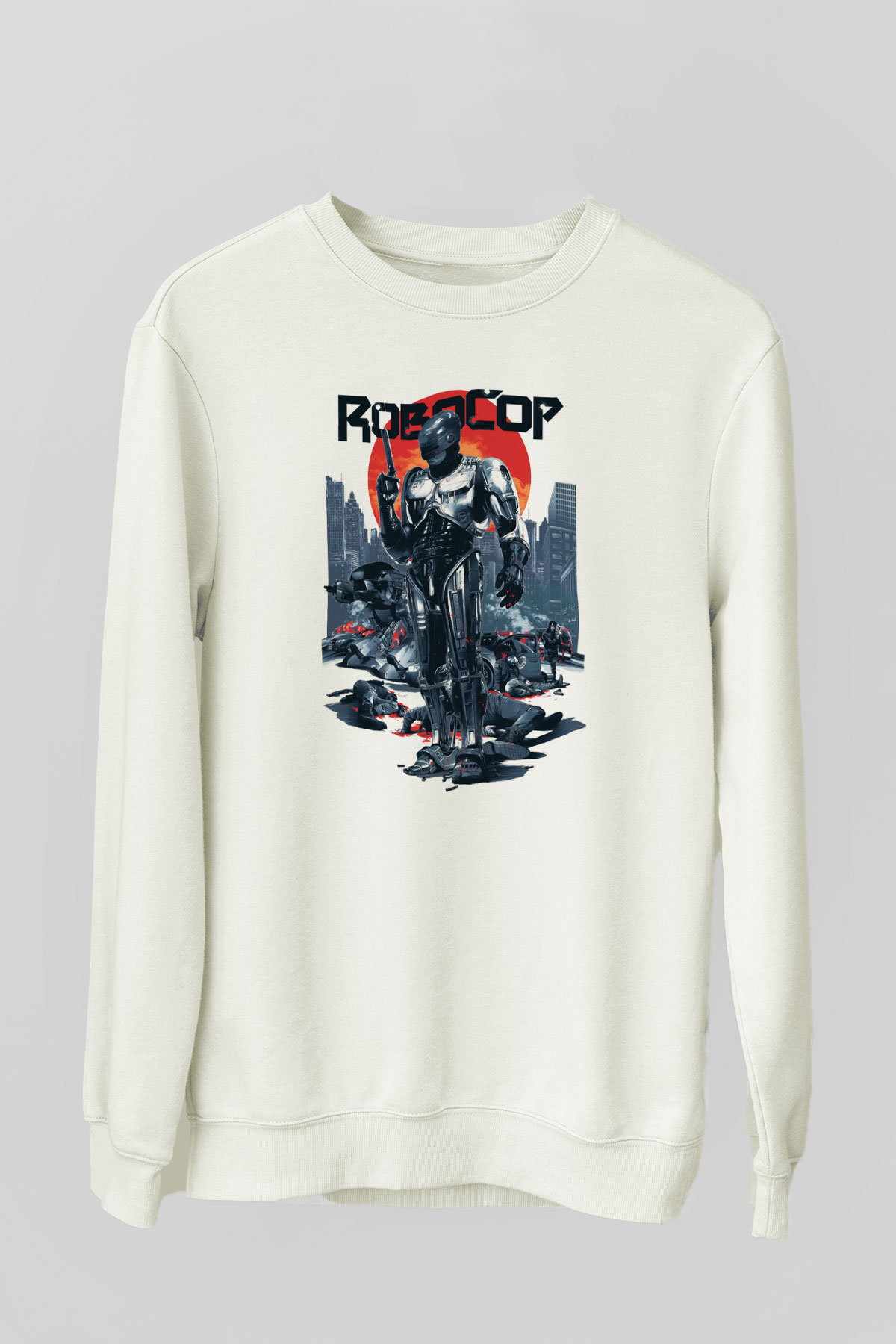 RoboCop Beyaz Unisex Sweatshirt