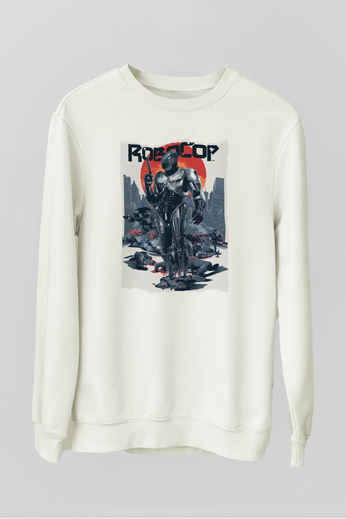 RoboCop Beyaz Unisex Sweatshirt