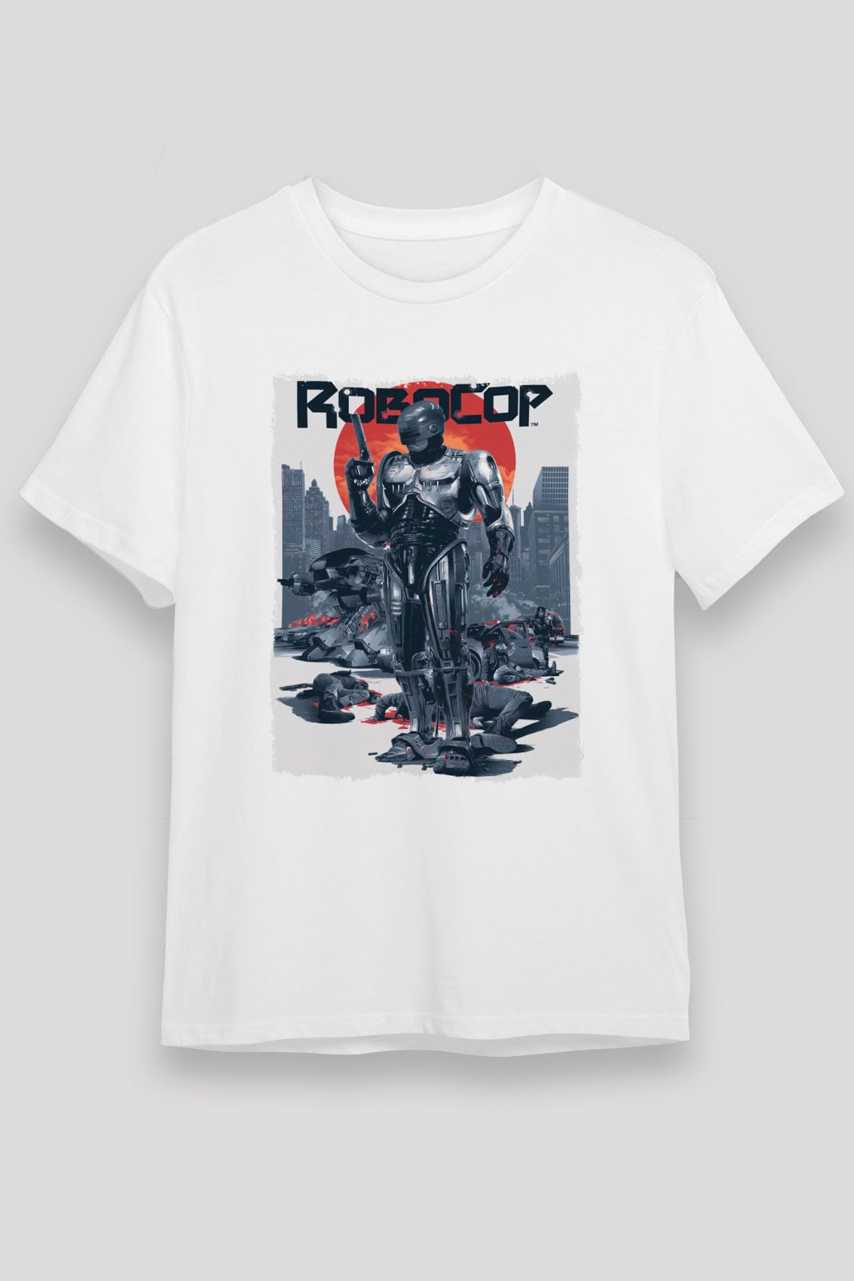 RoboCop Beyaz Unisex Tişört T-Shirt