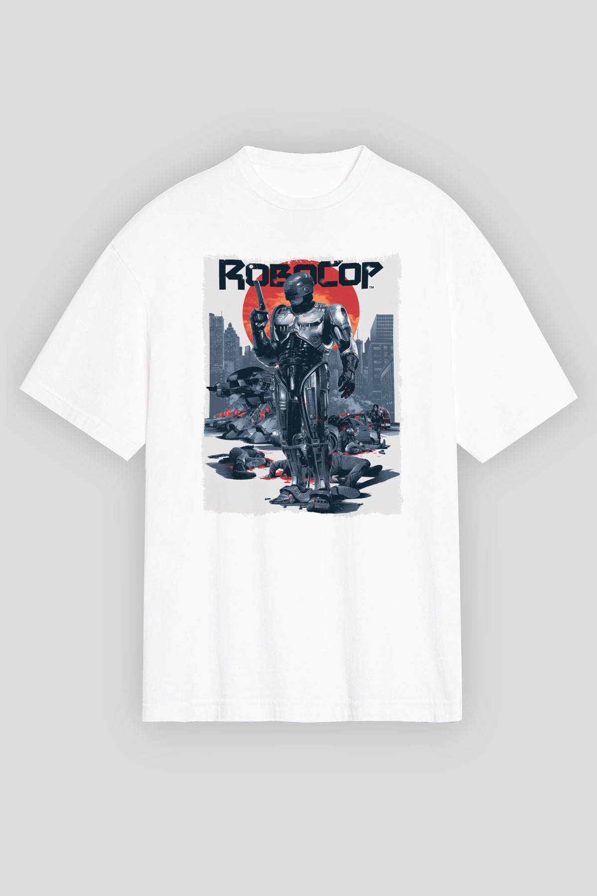 RoboCop Beyaz Unisex Tişört T-Shirt
