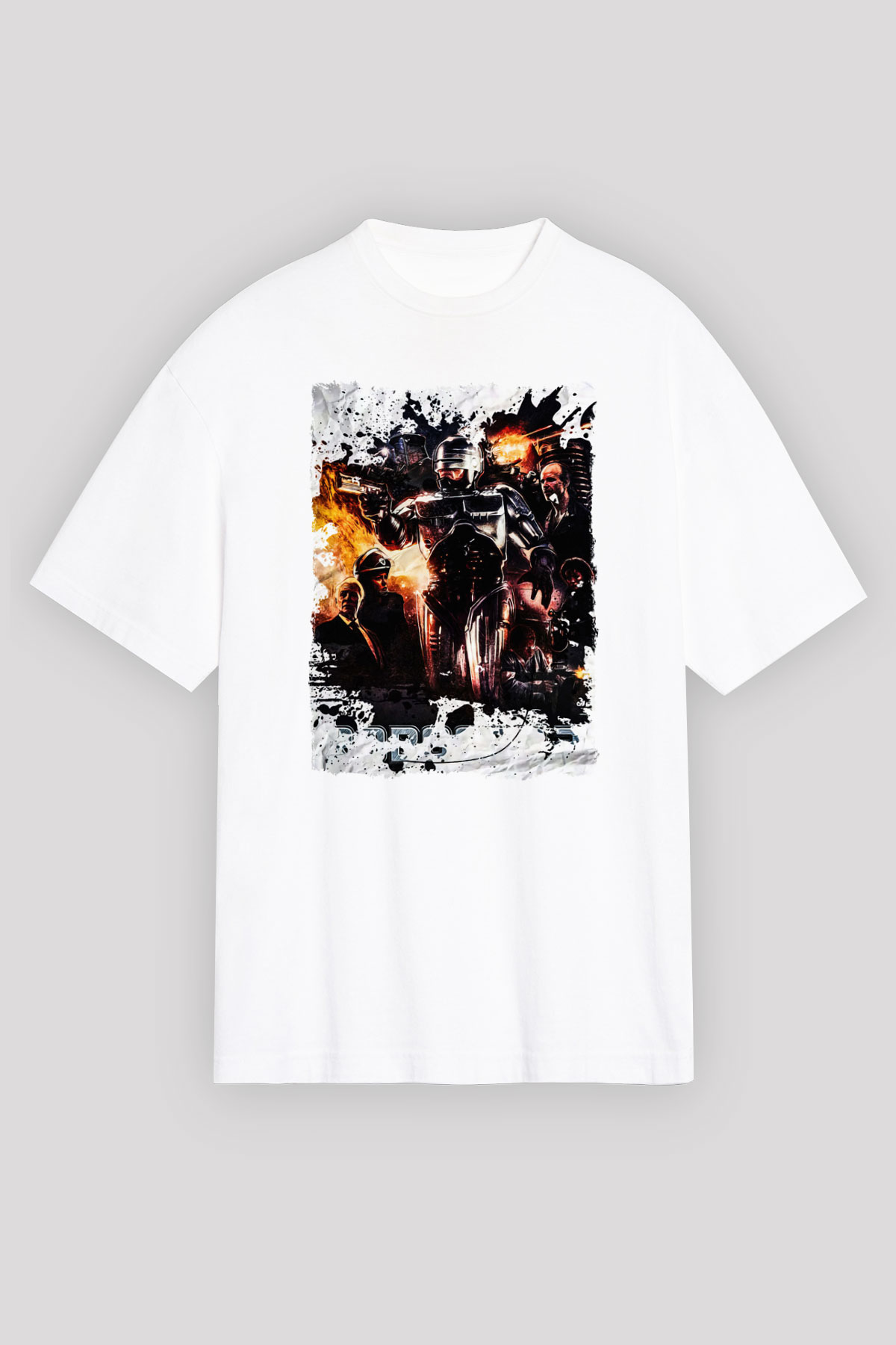 RoboCop Beyaz Unisex Tişört T-Shirt
