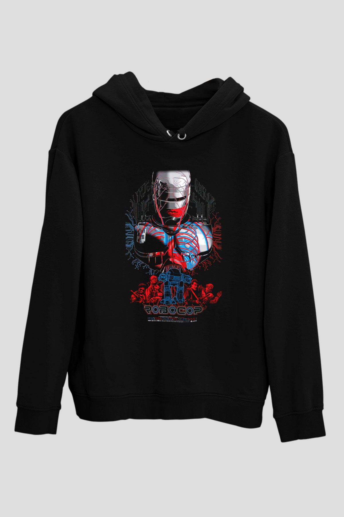 RoboCop Siyah Unisex Kapşonlu Sweatshirt