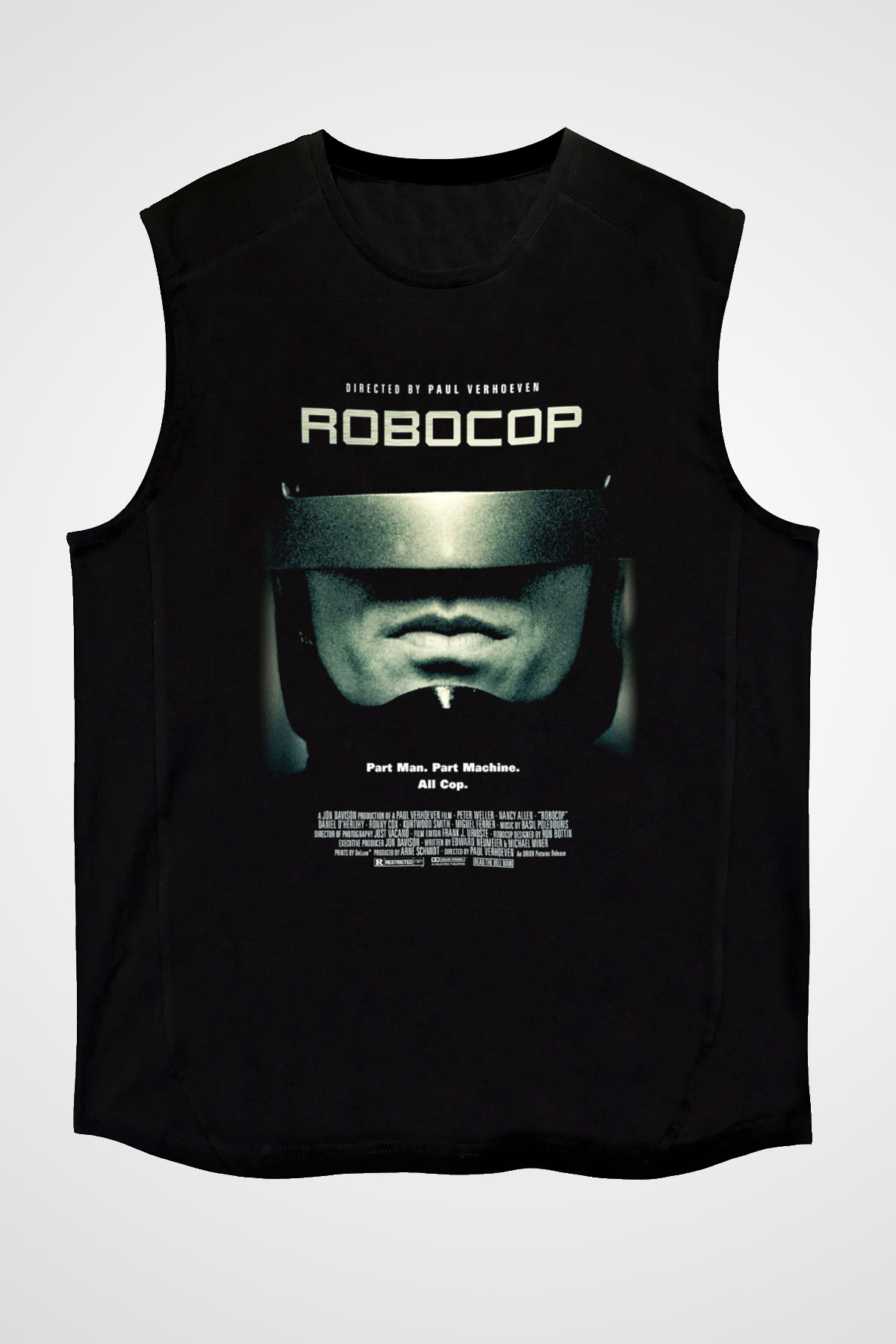 RoboCop Siyah Unisex Kolsuz Tişört