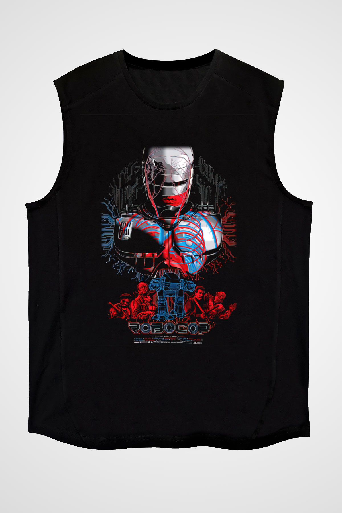 RoboCop Siyah Unisex Kolsuz Tişört