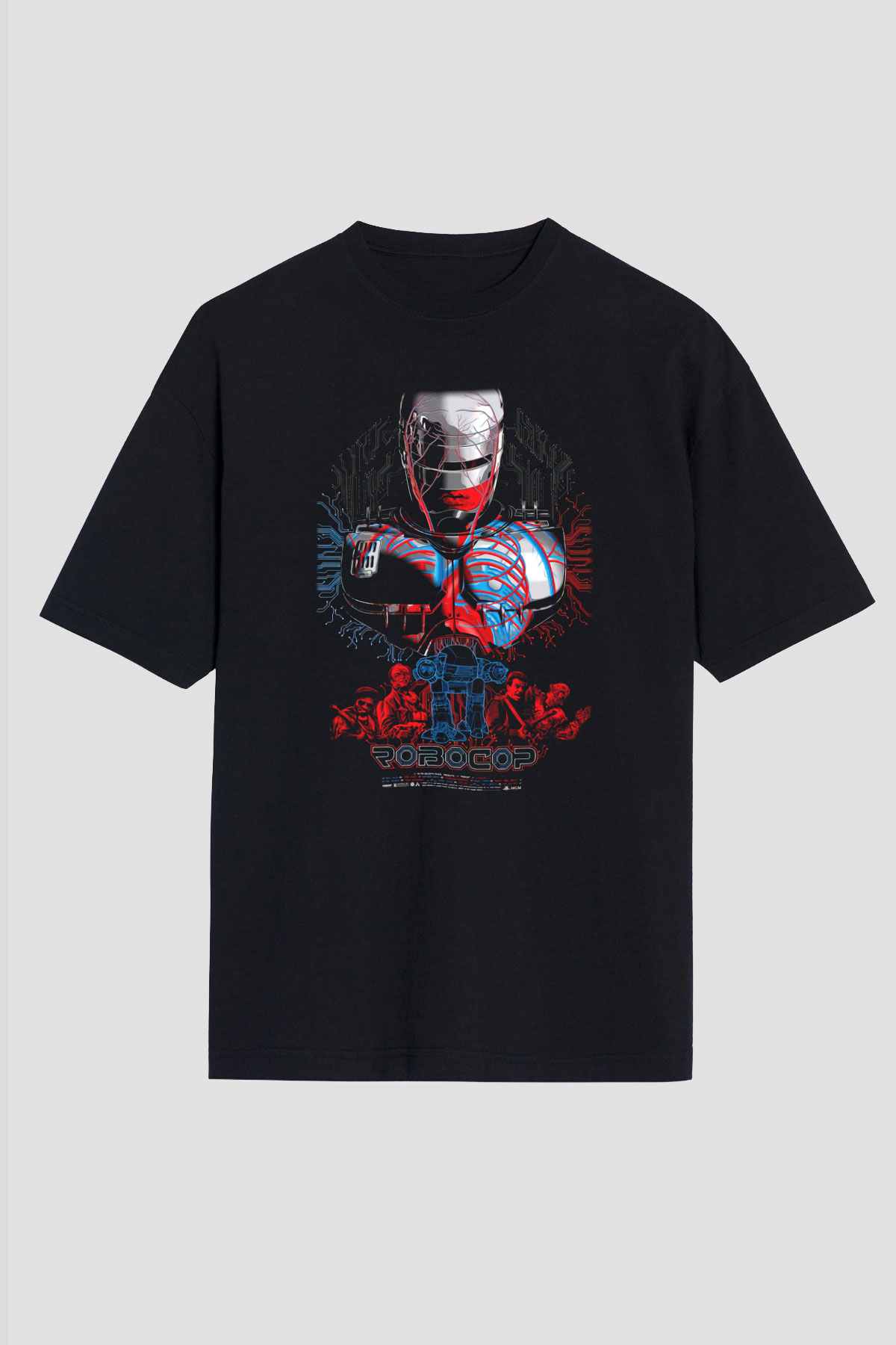 RoboCop Siyah Unisex Oversize Tişört T-Shirt