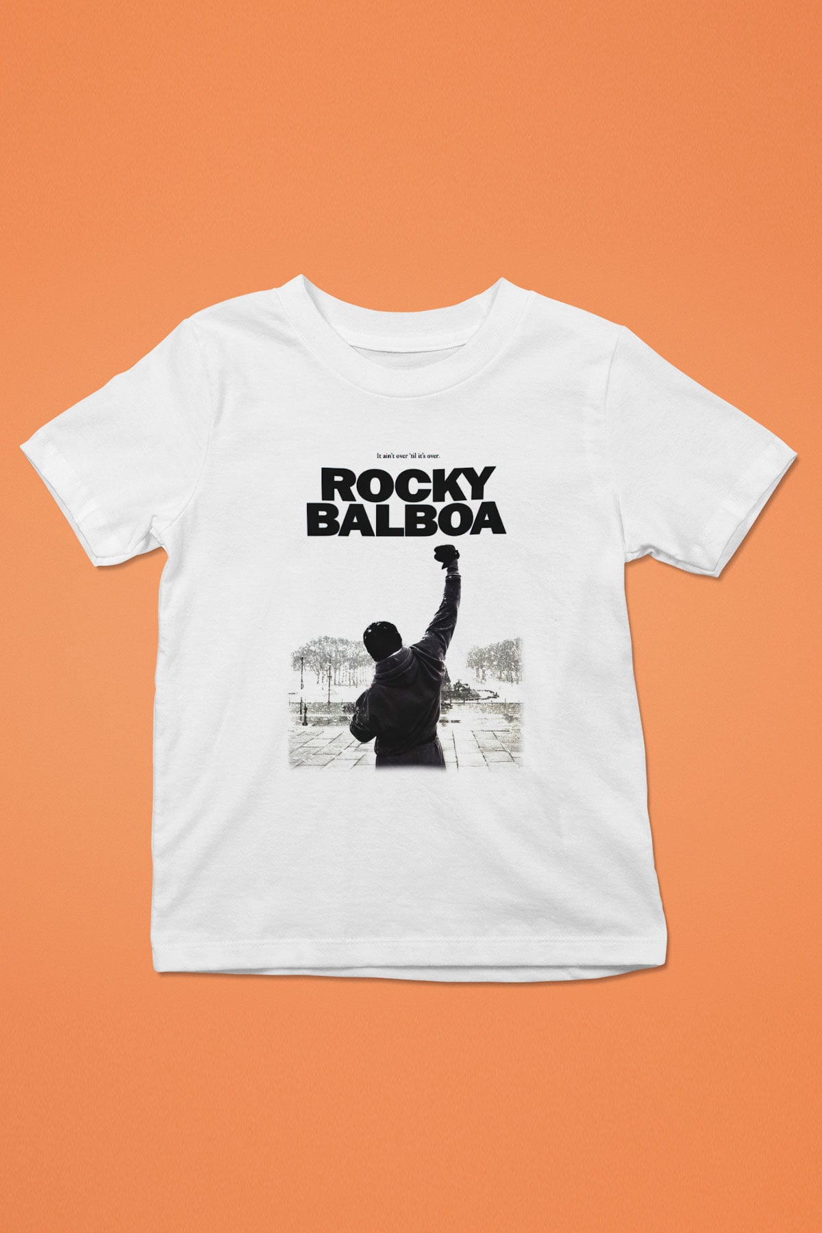 Rocky Baskılı Beyaz Unisex Çocuk Tişört