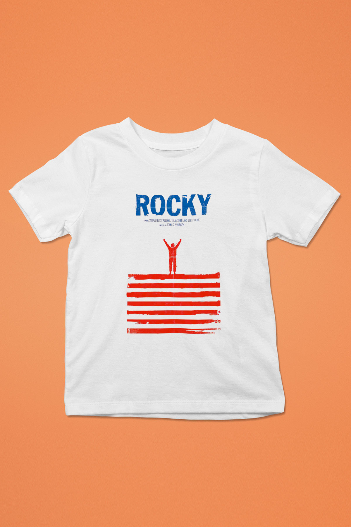 Rocky Baskılı Beyaz Unisex Çocuk Tişört