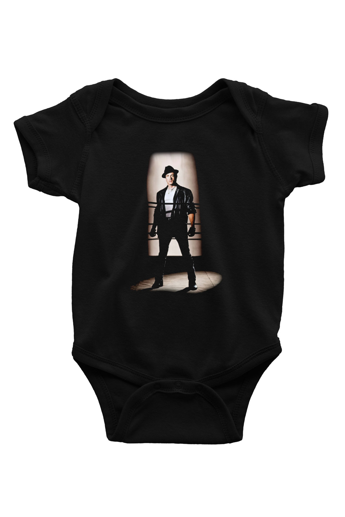 Rocky Baskılı Siyah Bebek Body - Zıbın