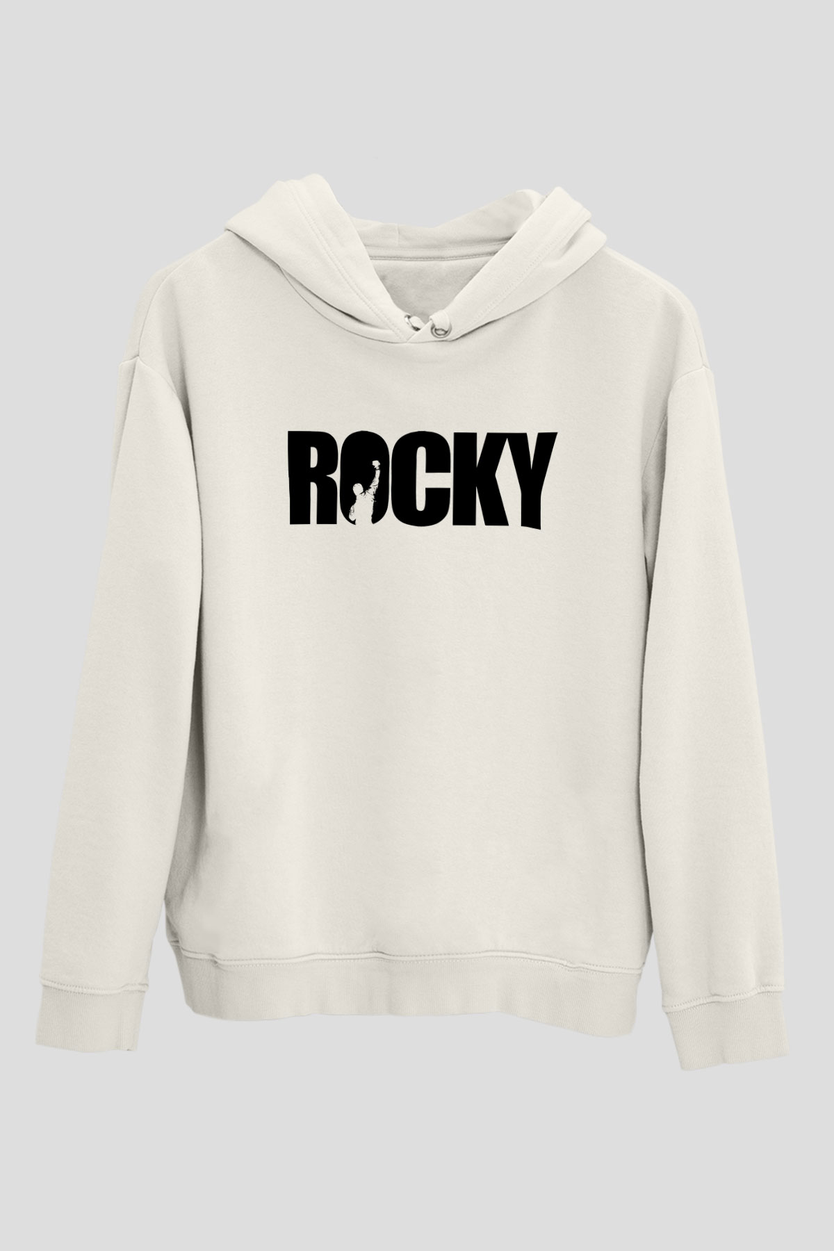 Rocky Beyaz Unisex Hoodie