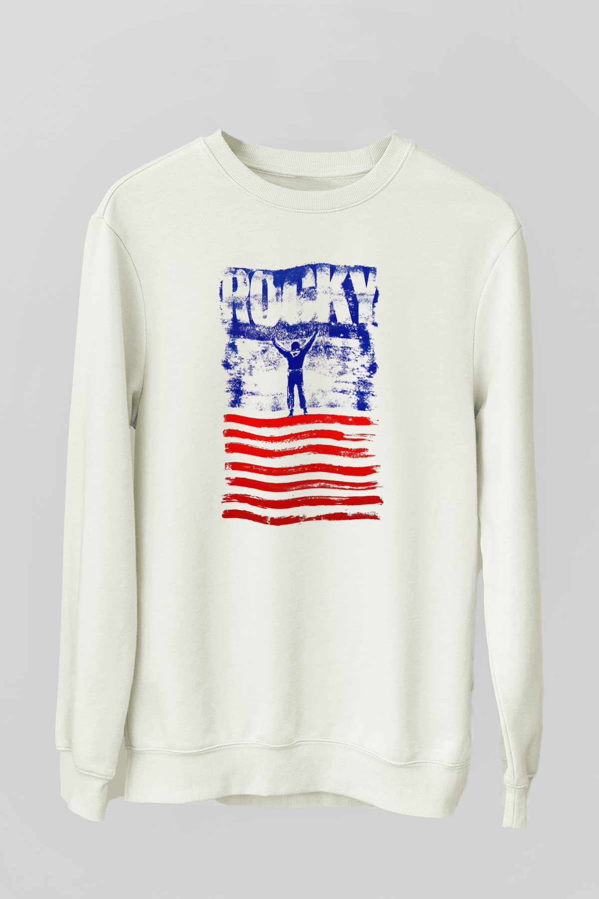 Rocky Beyaz Unisex Sweatshirt