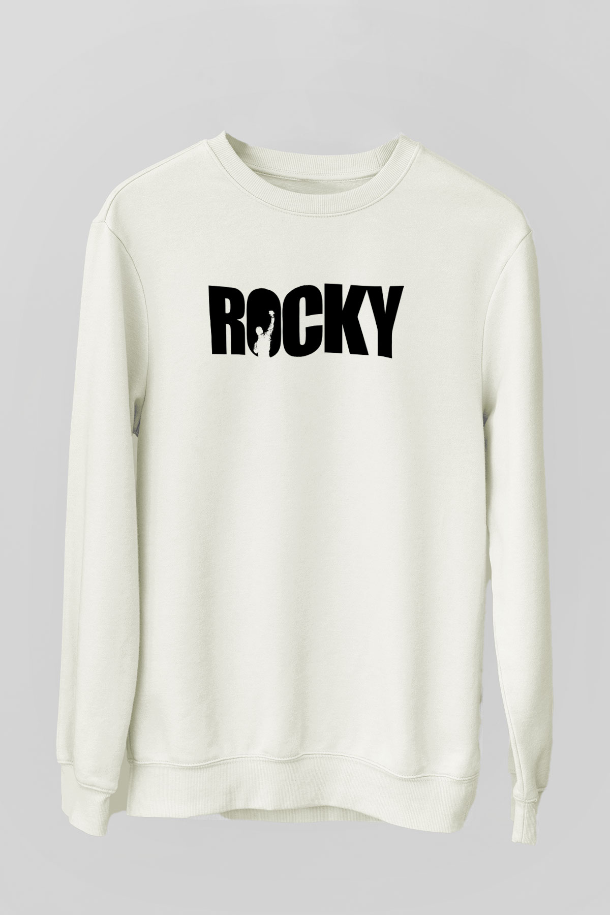 Rocky Beyaz Unisex Sweatshirt