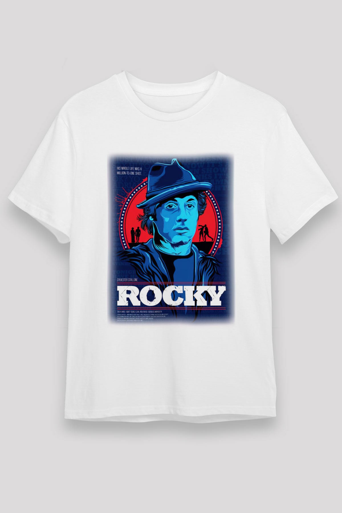 Rocky Beyaz Unisex Tişört T-Shirt