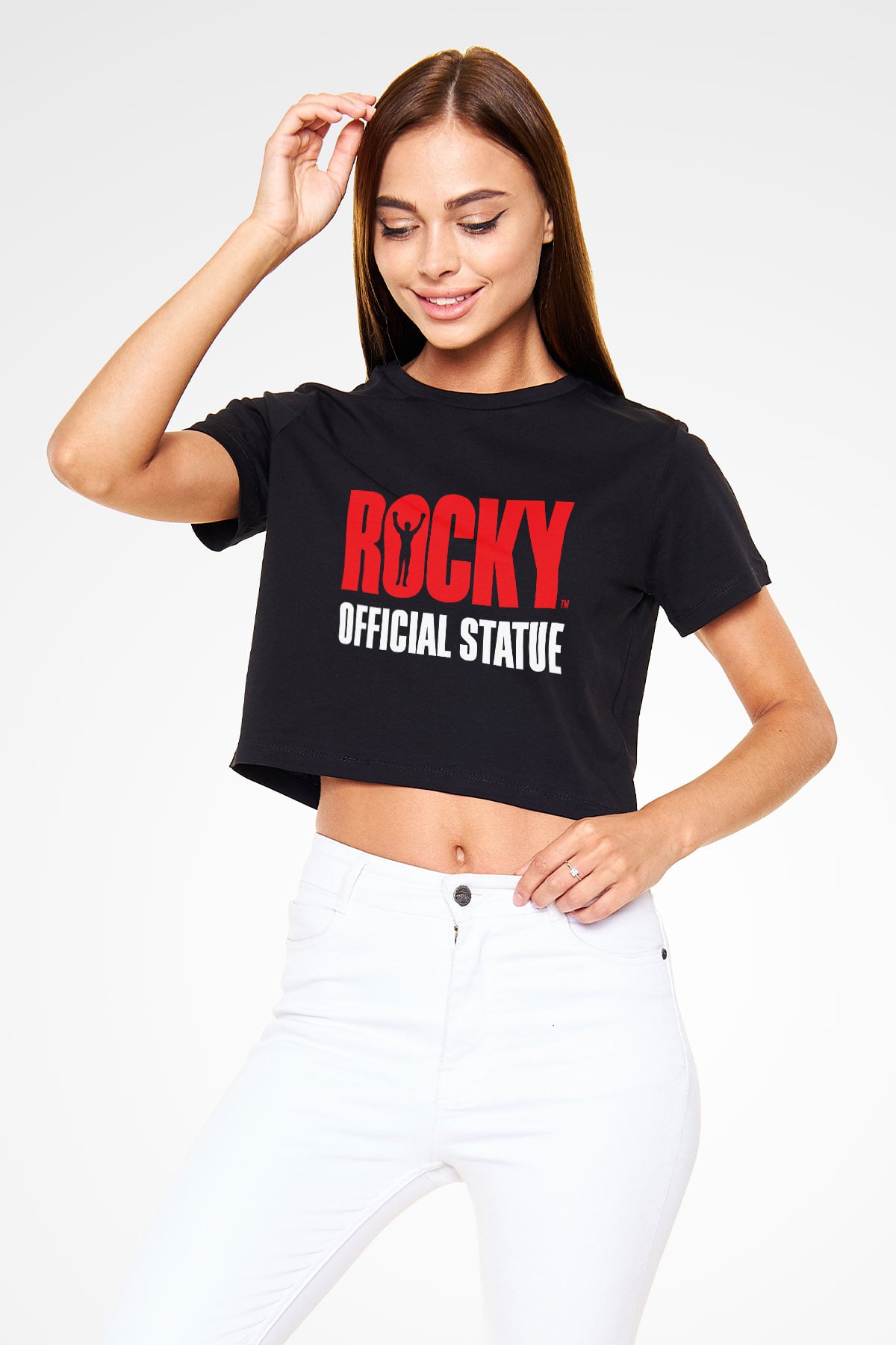 Rocky Siyah Crop Top Tişört