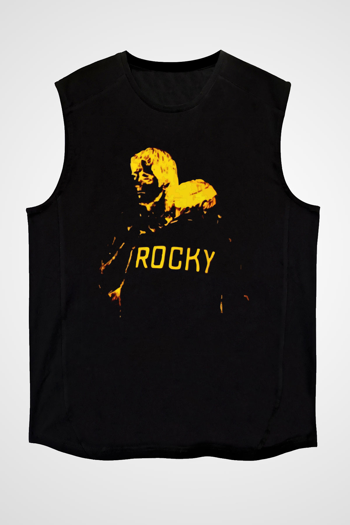 Rocky Siyah Unisex Kolsuz Tişört
