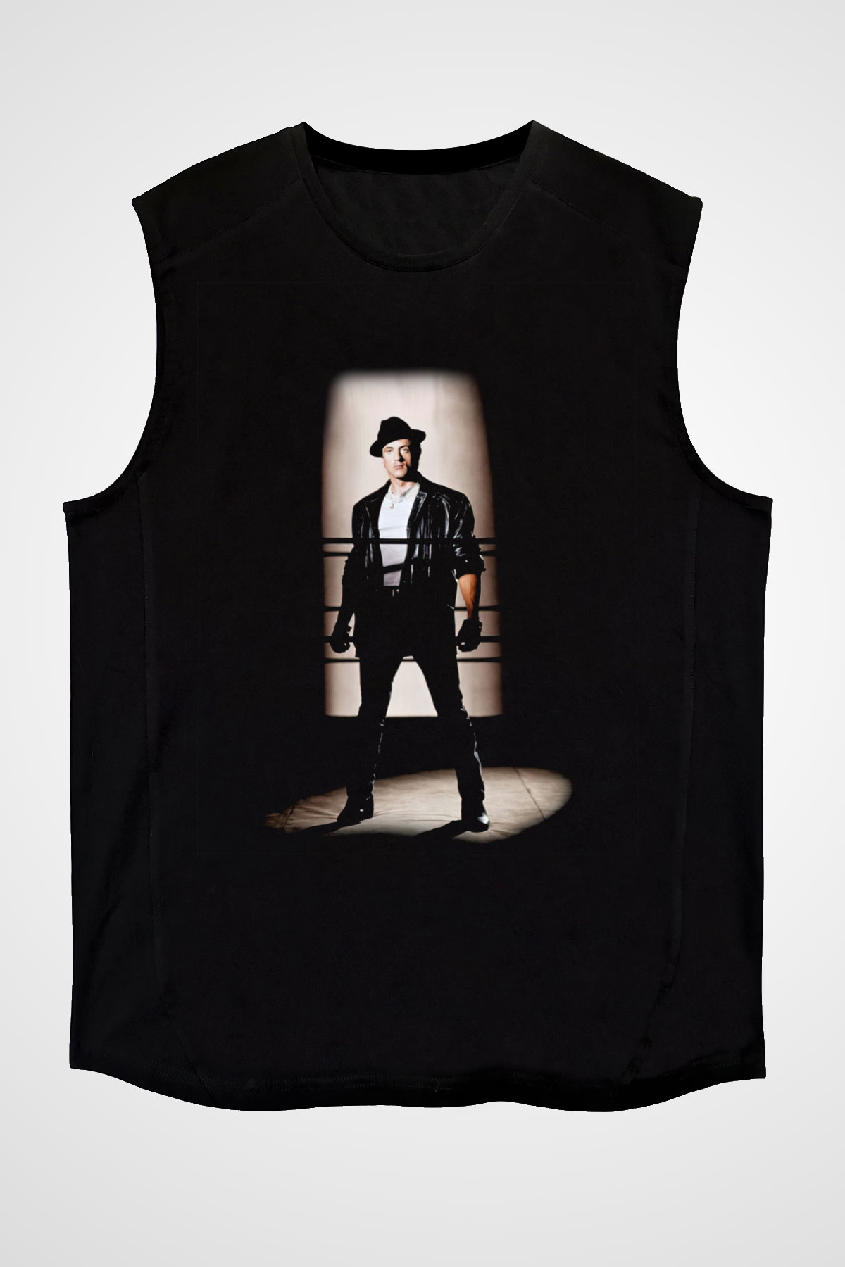 Rocky Siyah Unisex Kolsuz Tişört