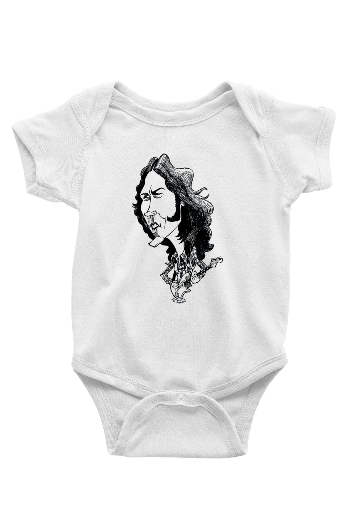 Rory Gallagher Baskılı Beyaz Unisex Bebek Body - Zıbın