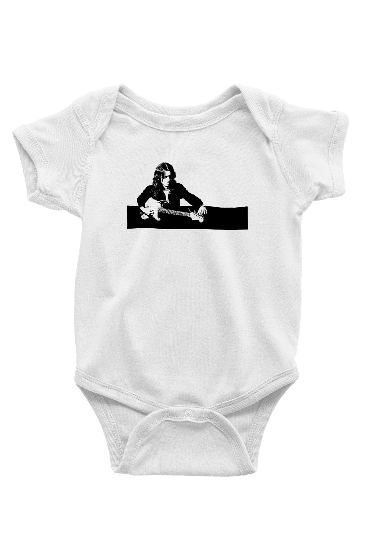 Rory Gallagher Baskılı Beyaz Unisex Bebek Body - Zıbın