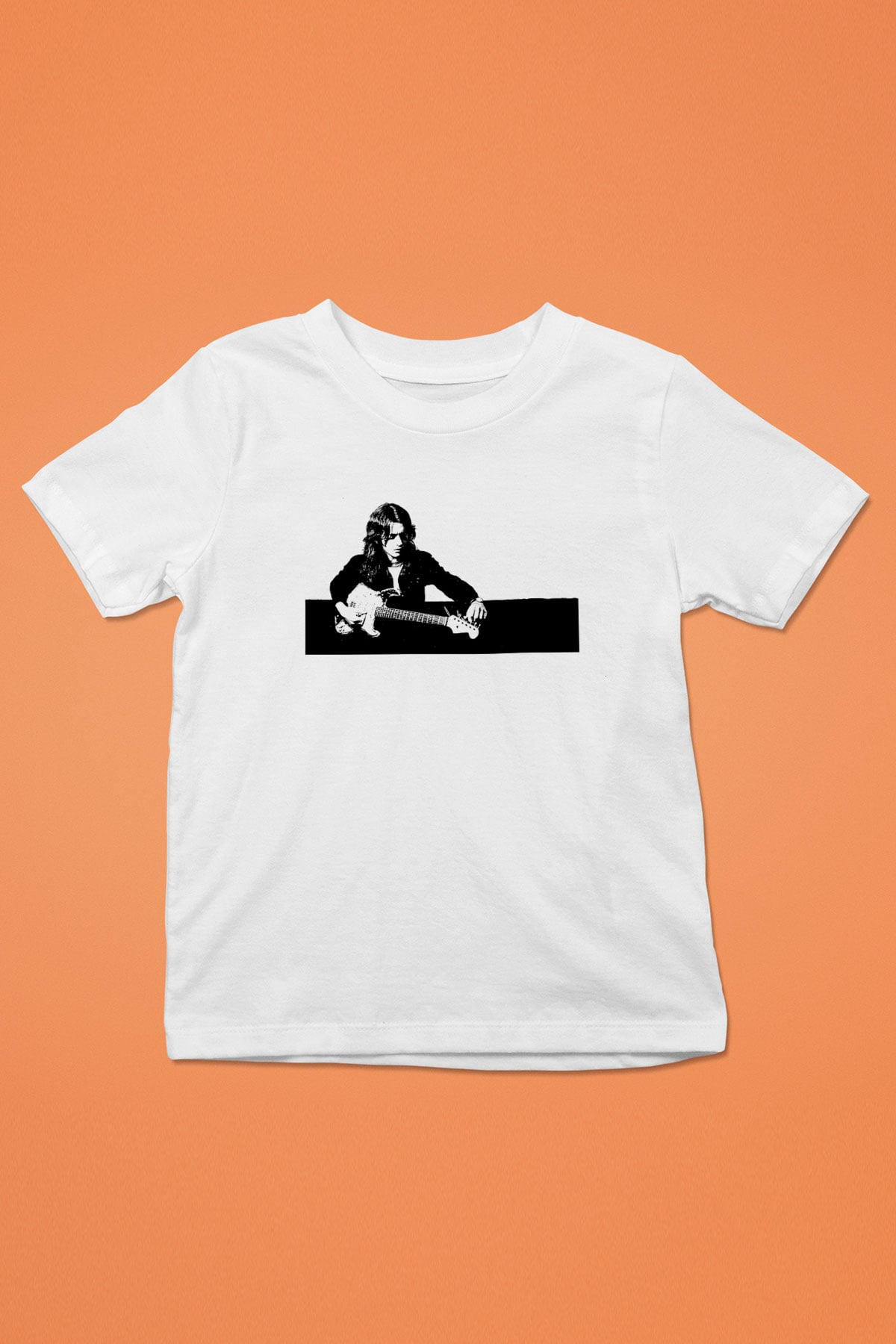 Rory Gallagher Baskılı Beyaz Unisex Beyaz Çocuk Tişört - Tshirt