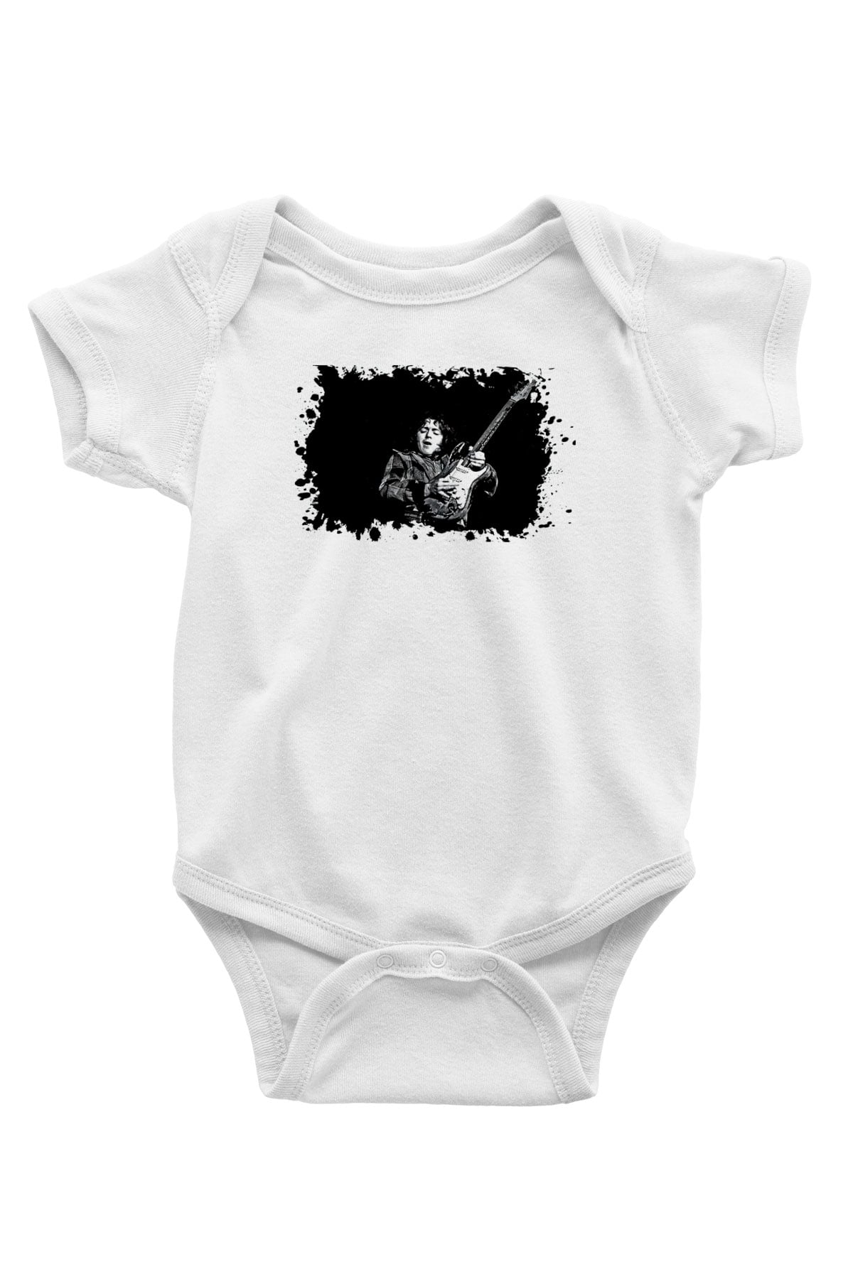Rory Gallagher Baskılı Beyaz Unisex Bebek Body - Zıbın