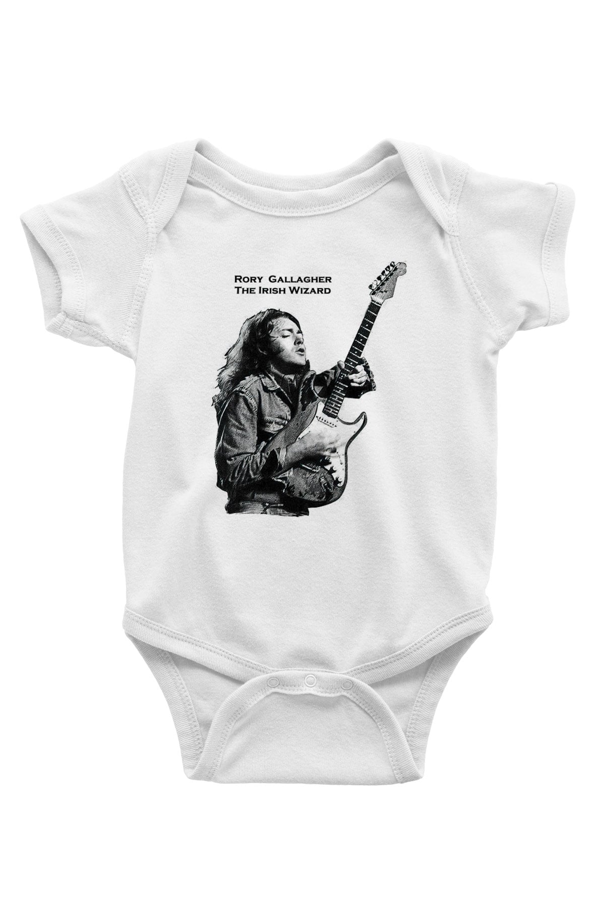 Rory Gallagher Baskılı Beyaz Unisex Bebek Body - Zıbın