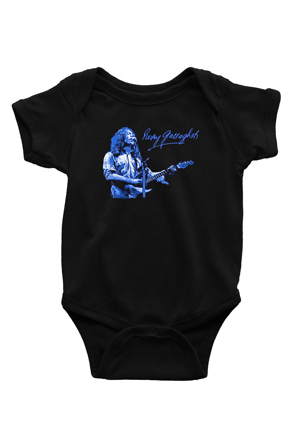 Rory Gallagher Baskılı Unisex Siyah Bebek Body - Zıbın