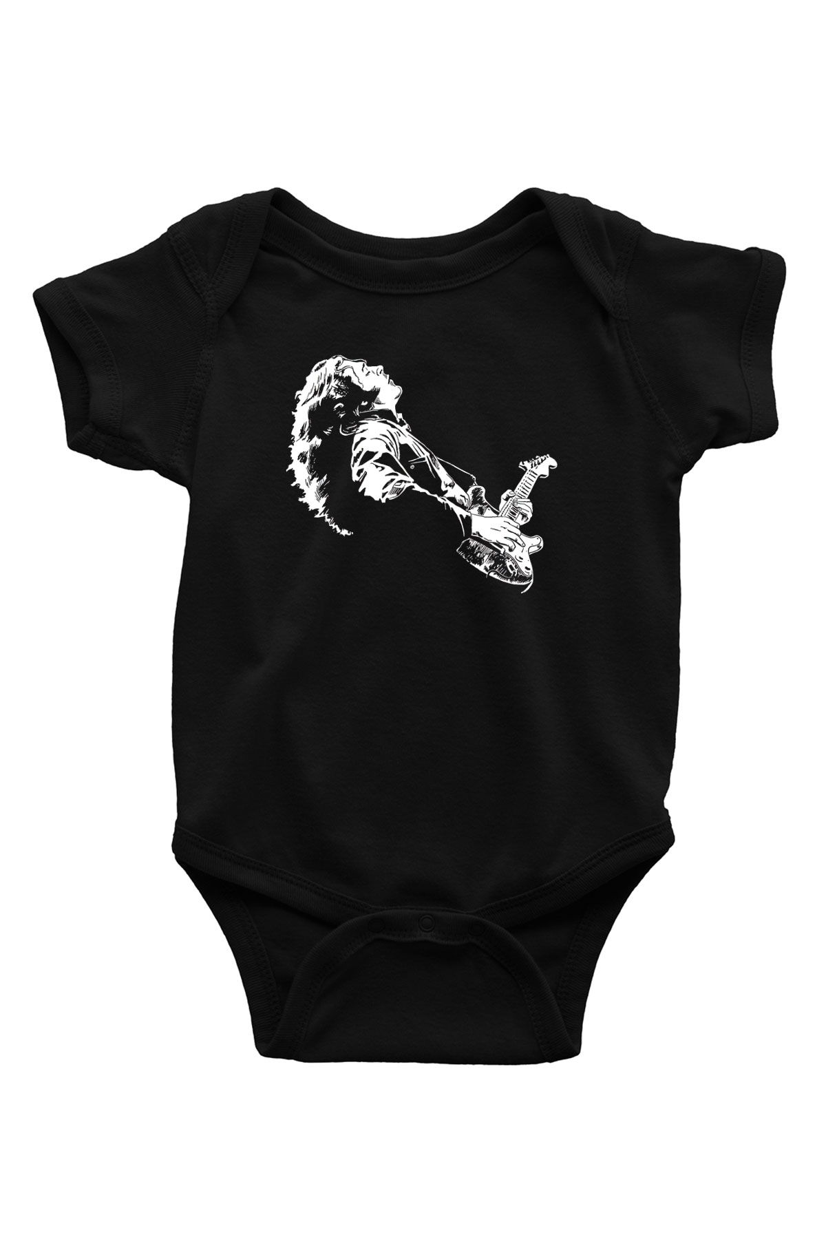 Rory Gallagher Baskılı Unisex Siyah Bebek Body - Zıbın
