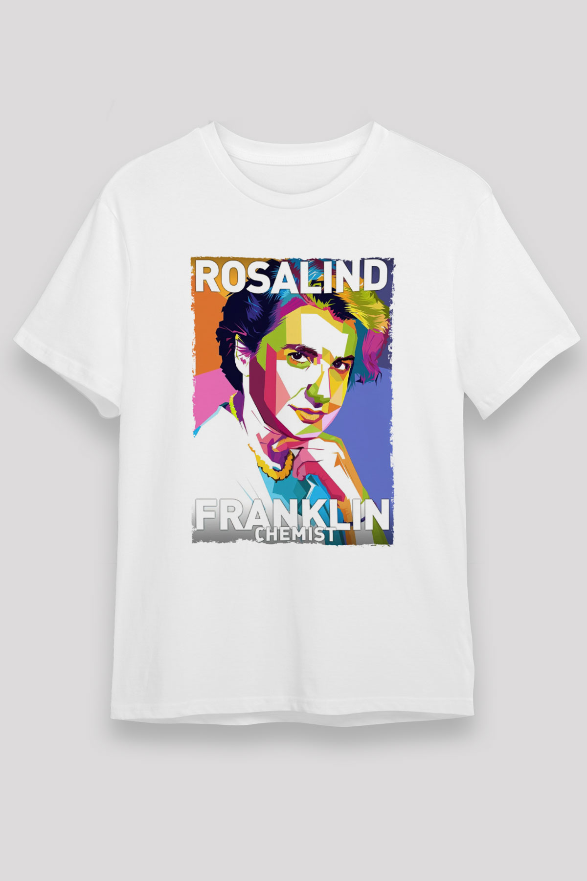 Rosalind Franklin Baskılı Unisex Beyaz Tişört - Tshirt