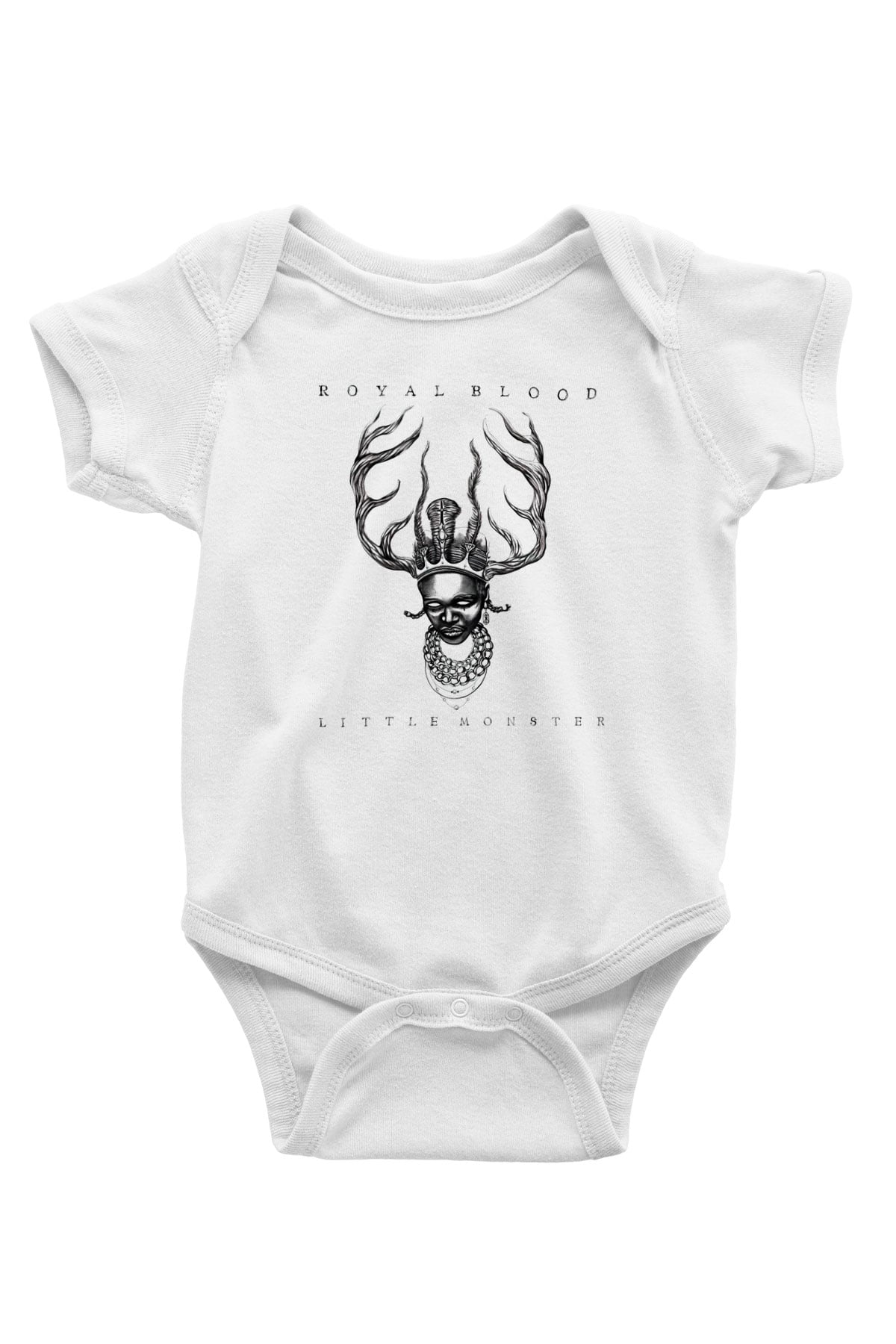 Royal Blood Baskılı Beyaz Unisex Bebek Body - Zıbın