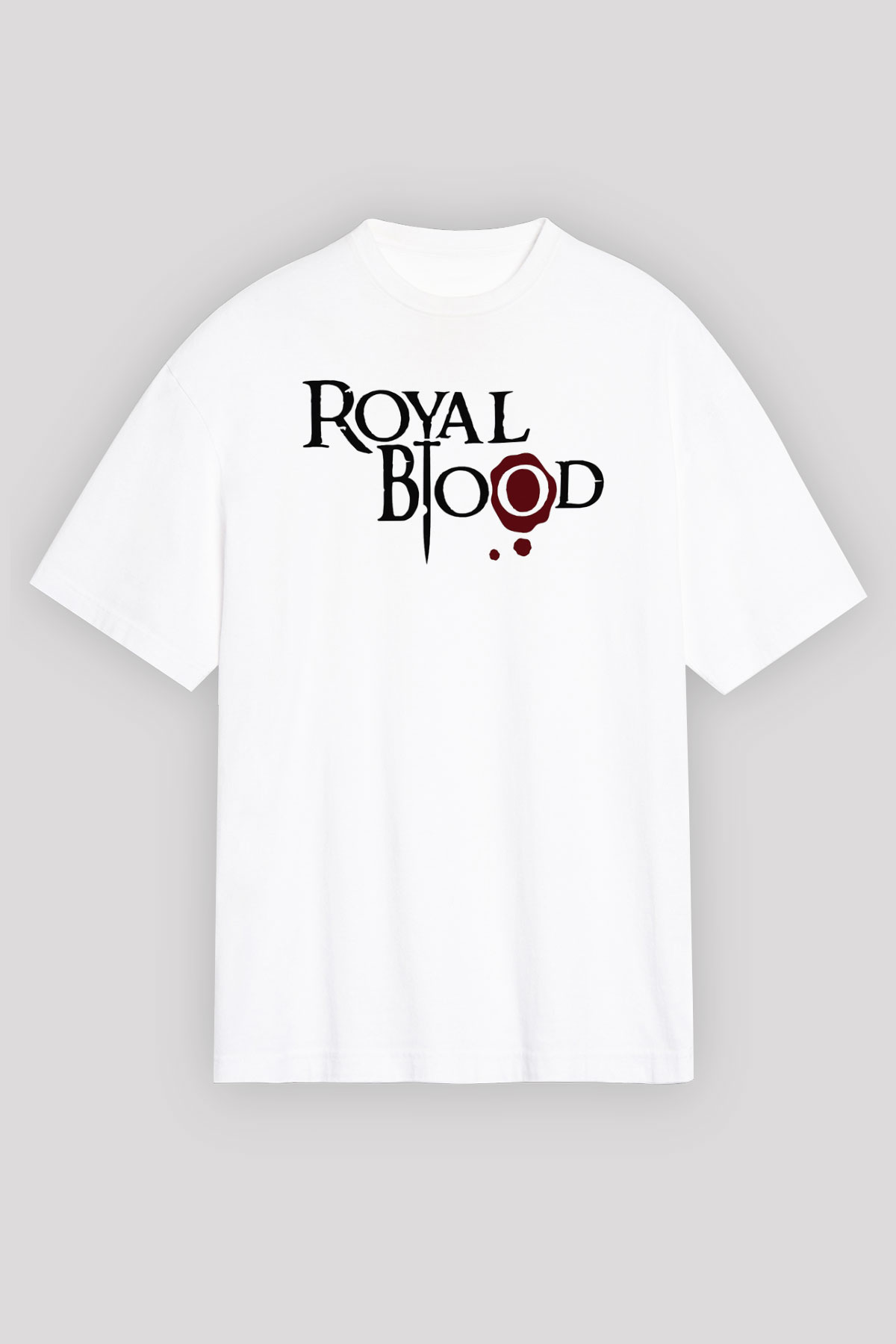 Royal Blood Beyaz Unisex Oversize Tişört T-Shirt