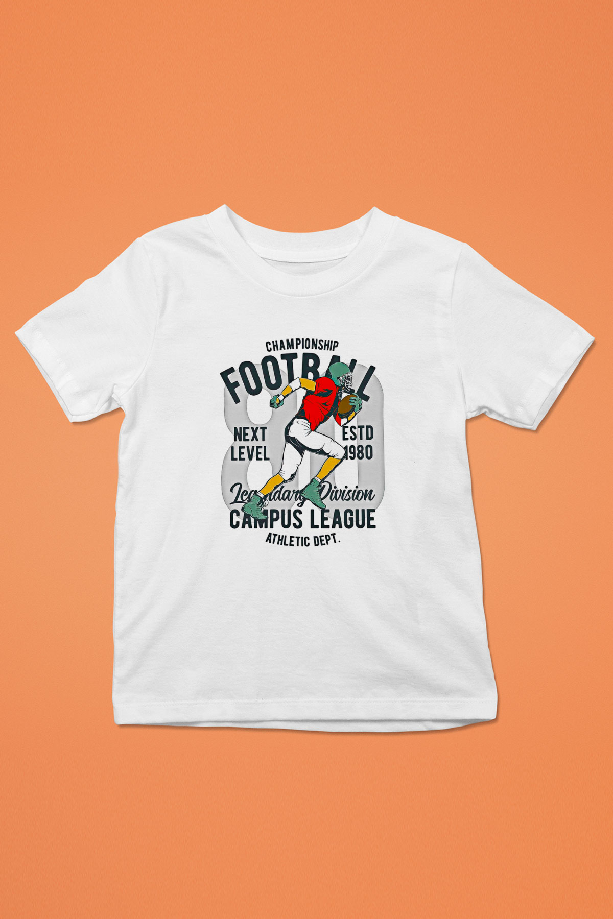 Rugby Baskılı Unisex Beyaz Çocuk Tişört - Tshirt