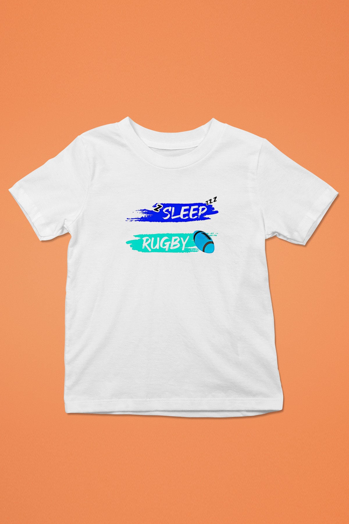 Rugby Baskılı Unisex Beyaz Çocuk Tişört - Tshirt