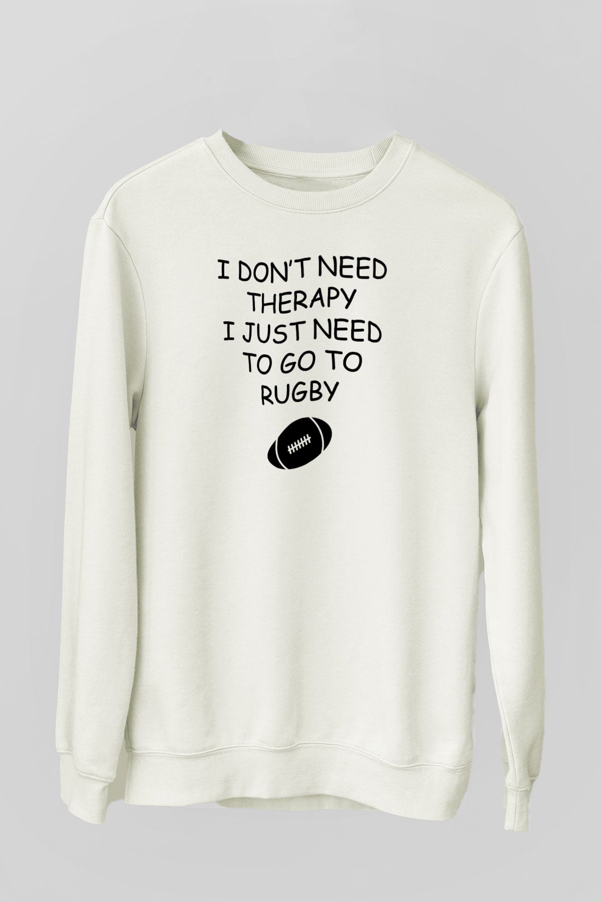 Rugby Baskılı Unisex Ekru Sweatshirt