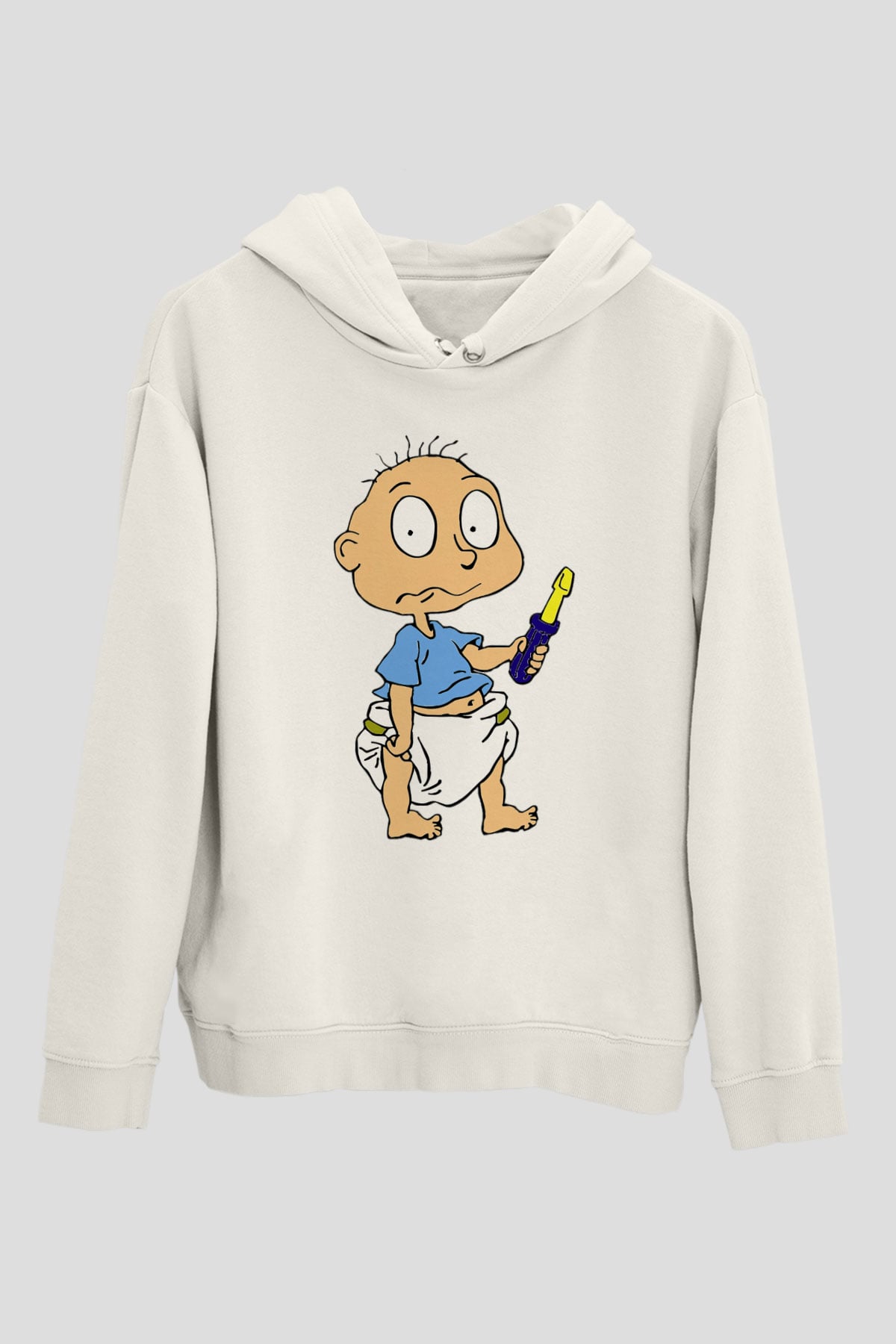 Rugrats Beyaz Unisex Kapşonlu Sweatshirt