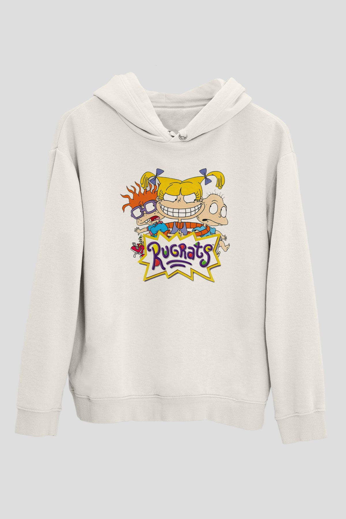 Rugrats Beyaz Unisex Kapşonlu Sweatshirt