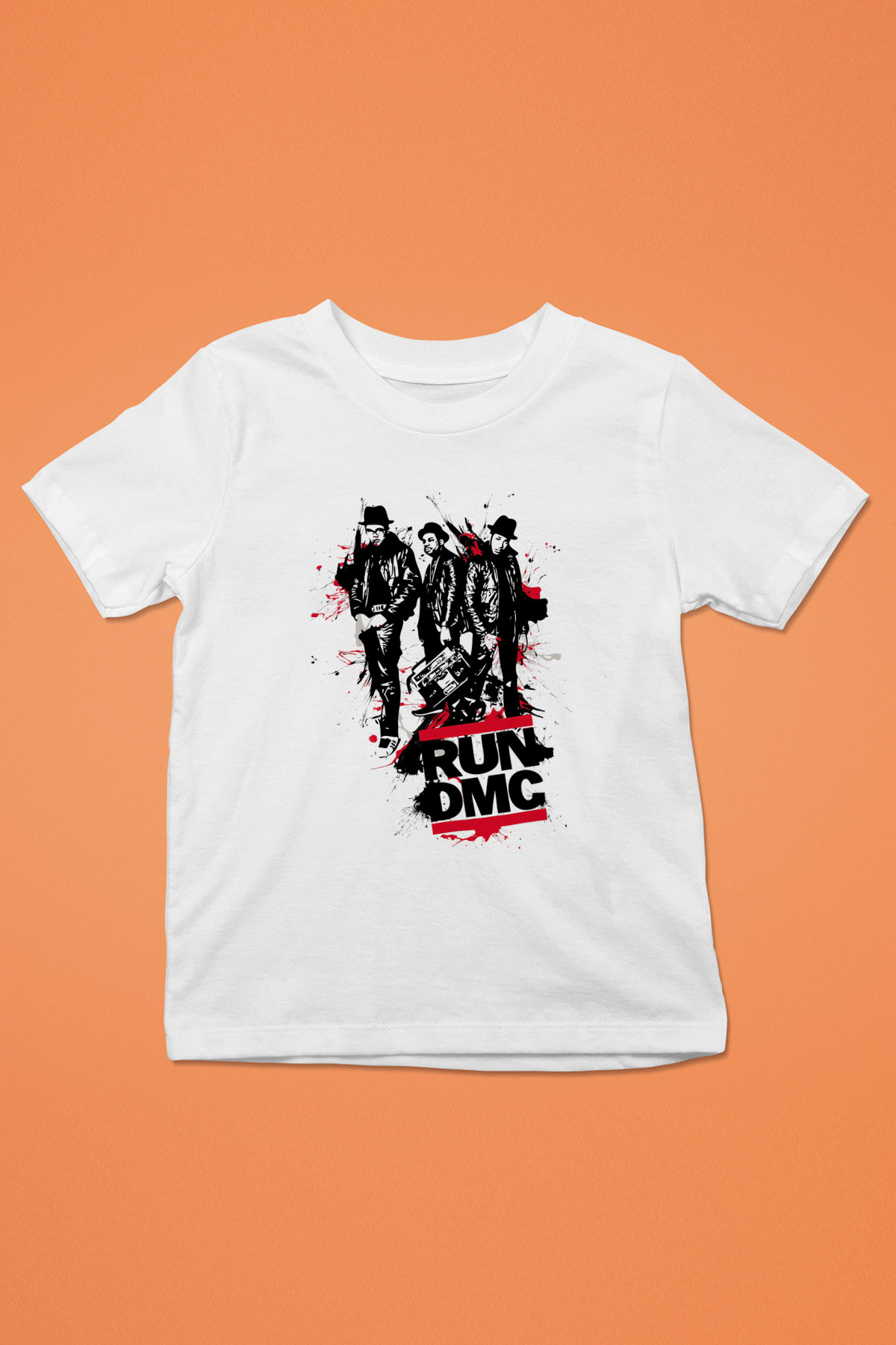 Run DMC Baskılı Beyaz Unisex Çocuk Tişört