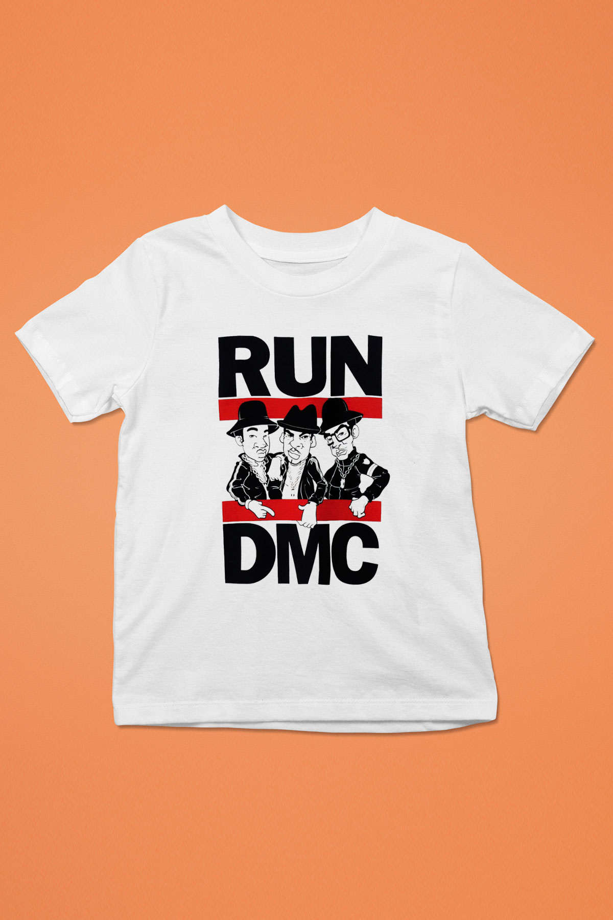 Run DMC Baskılı Beyaz Unisex Çocuk Tişört