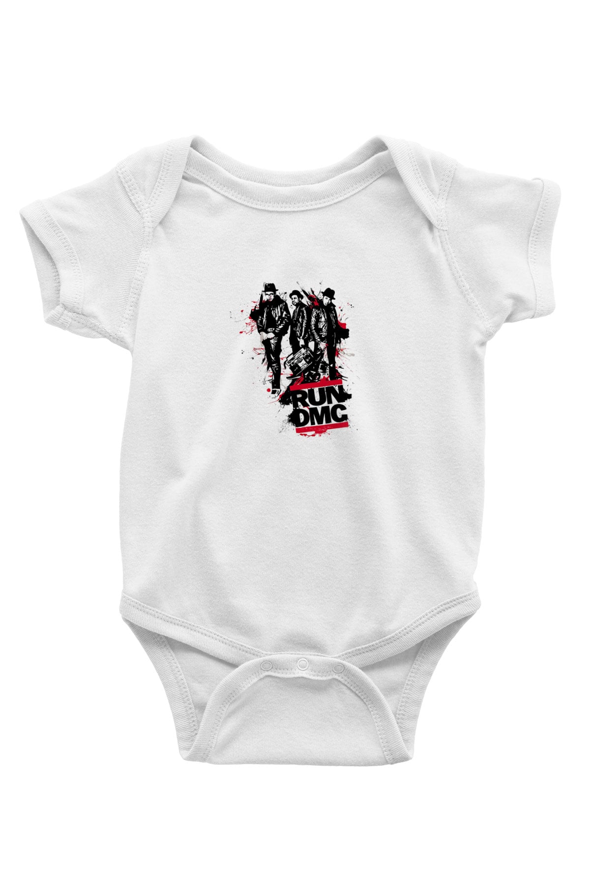 Run DMC Baskılı Unisex Beyaz Bebek Body - Zıbın