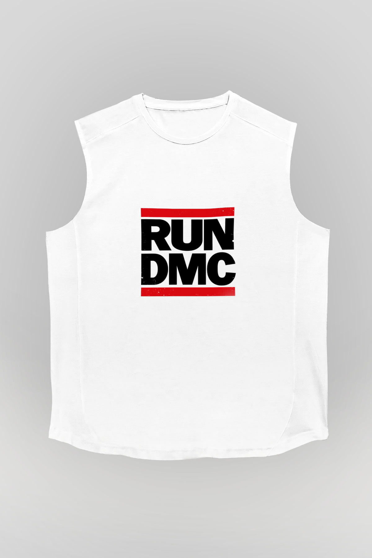 Run DMC Baskılı Unisex Beyaz Kolsuz Tişört
