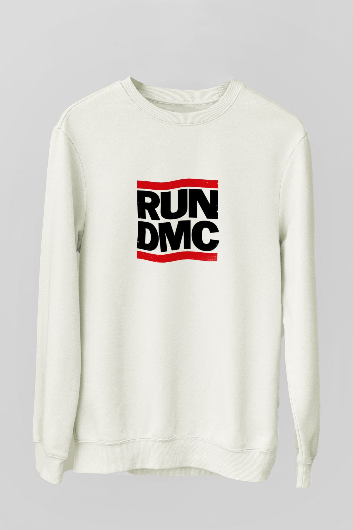 Run DMC Baskılı Unisex Beyaz Sweatshirt