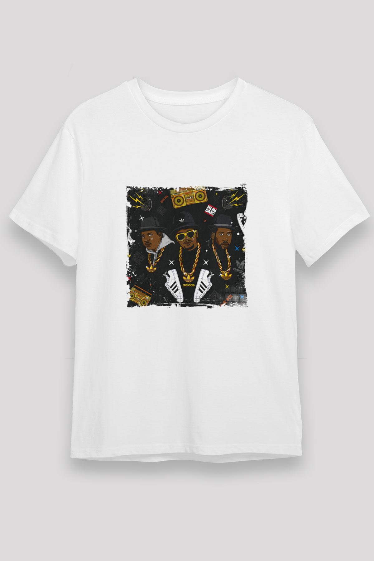Run DMC Baskılı Unisex Beyaz Tişört