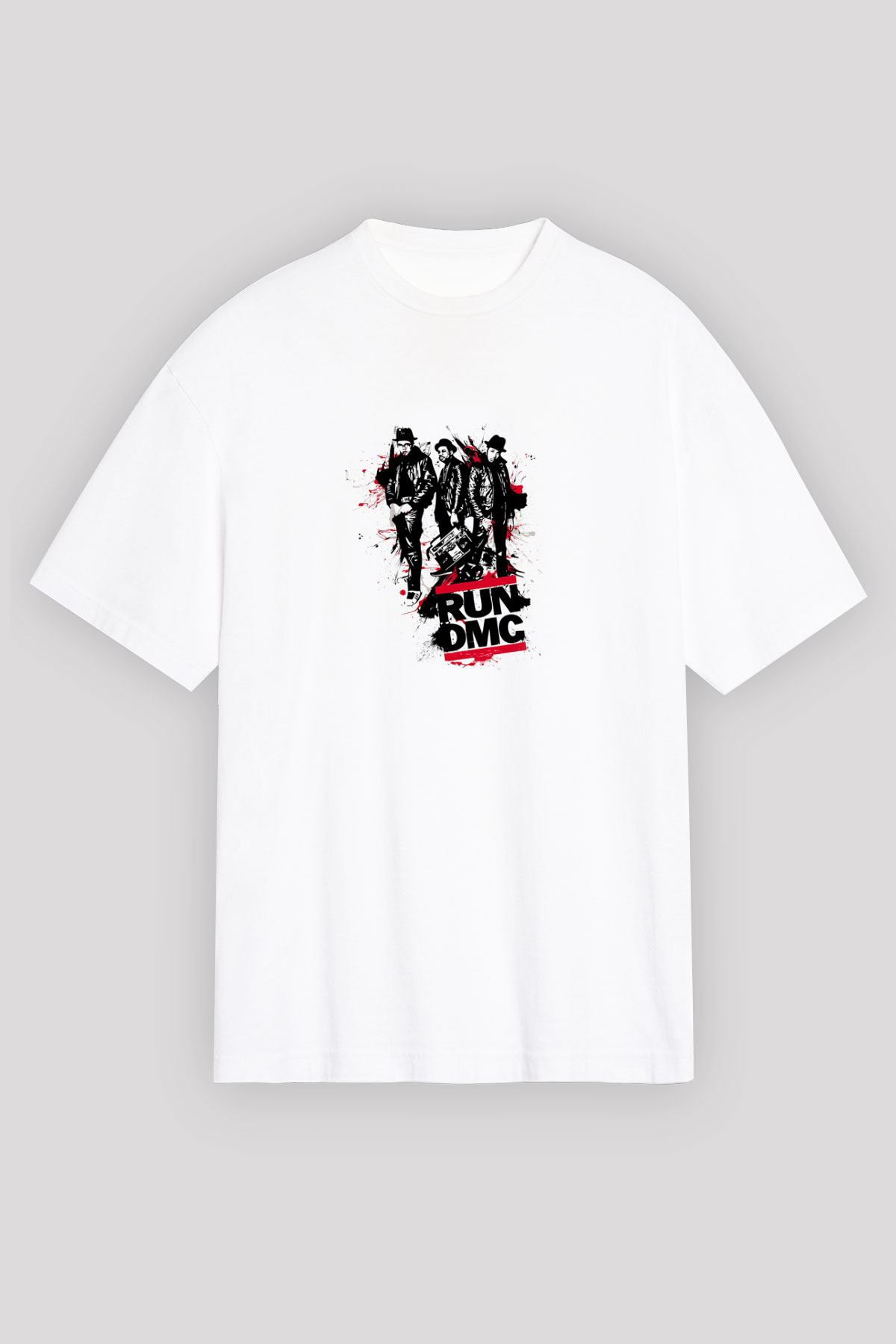 Run DMC Baskılı Unisex Beyaz Tişört
