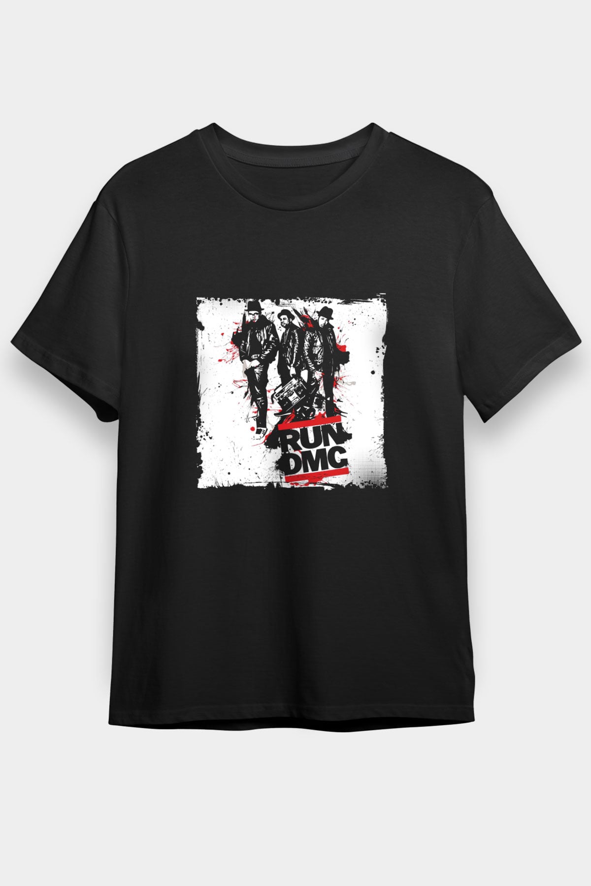 Run DMC Baskılı Unisex Siyah Tişört