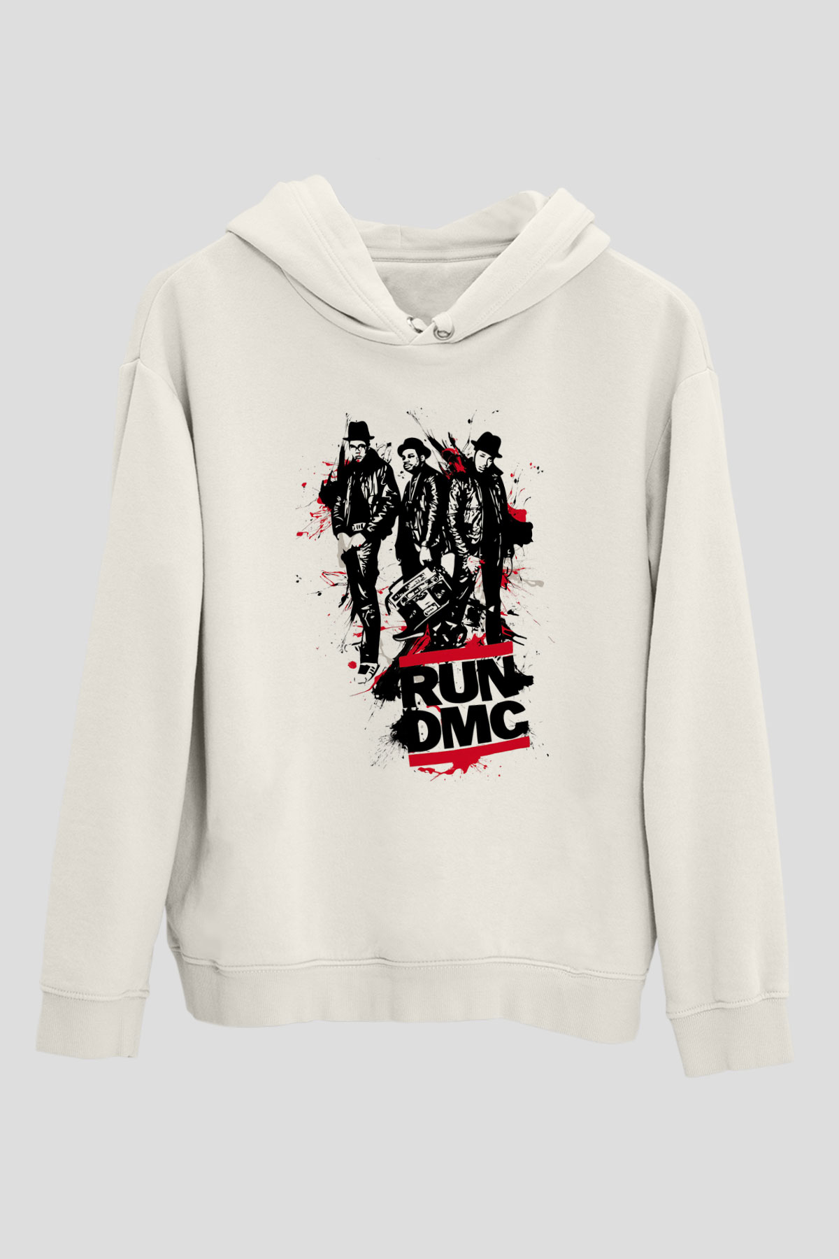 Run DMC Beyaz Unisex Kapşonlu Sweatshirt
