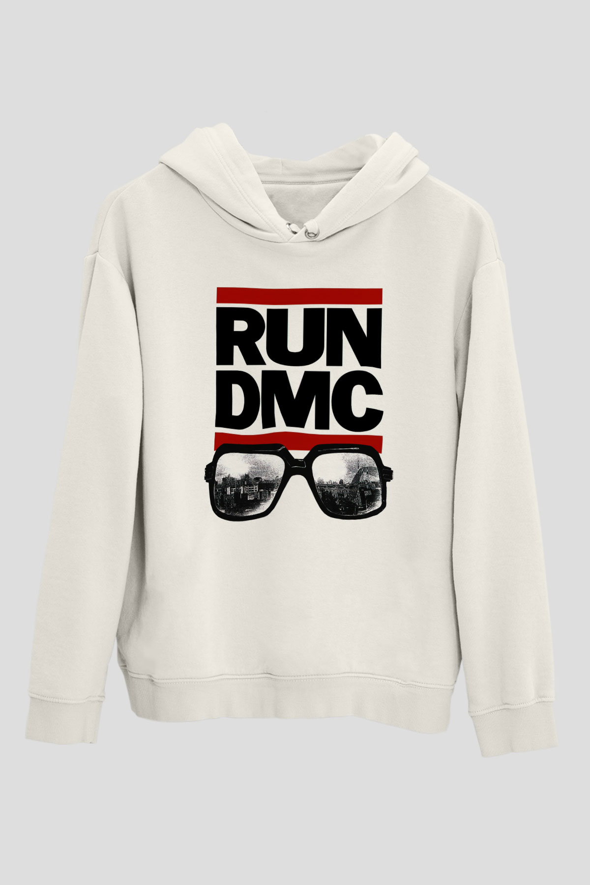 Run DMC Beyaz Unisex Kapşonlu Sweatshirt