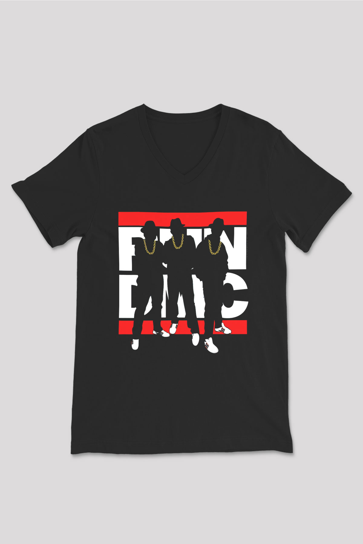 Run DMC Siyah Unisex V Yaka Tişört