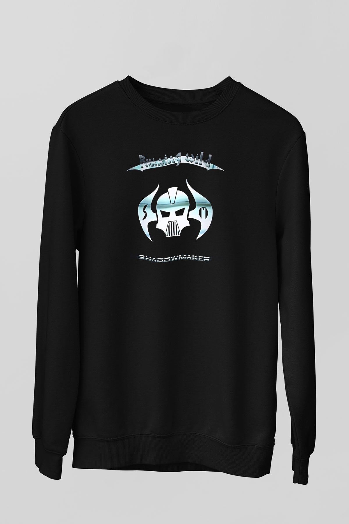 Running Wild Baskılı Unisex Siyah Sweatshirt