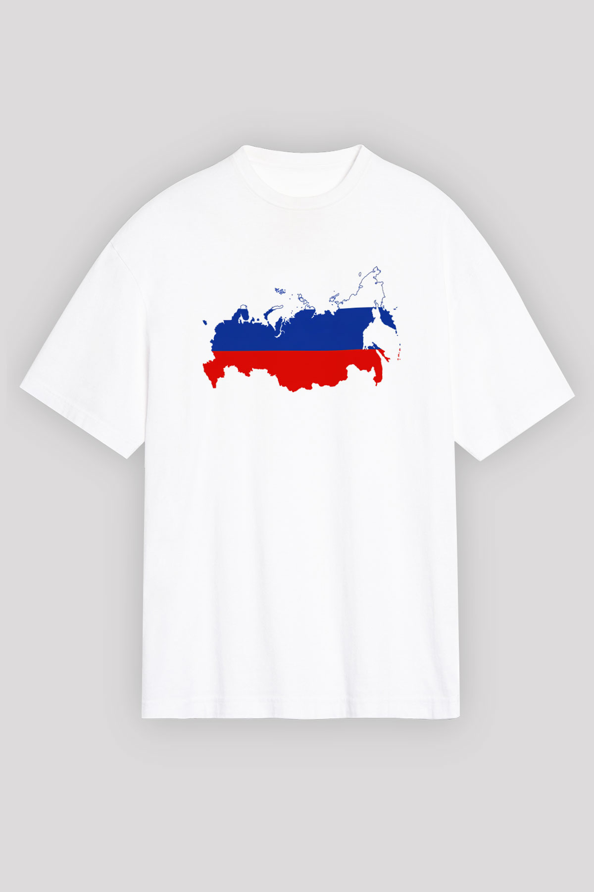 Rusya Beyaz Unisex Oversize Tişört T-Shirt