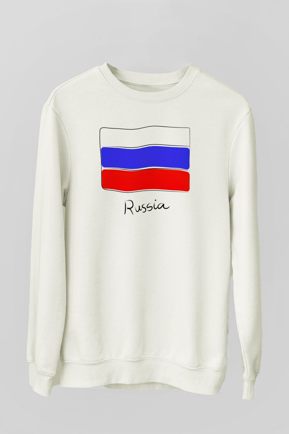 Rusya Beyaz Unisex Sweatshirt