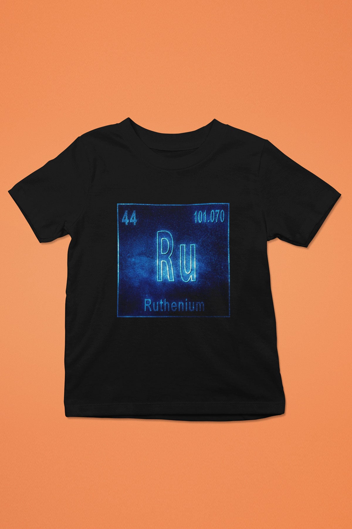 Rutenyum Atom Numarası Baskılı Unisex Siyah Çocuk Tişört