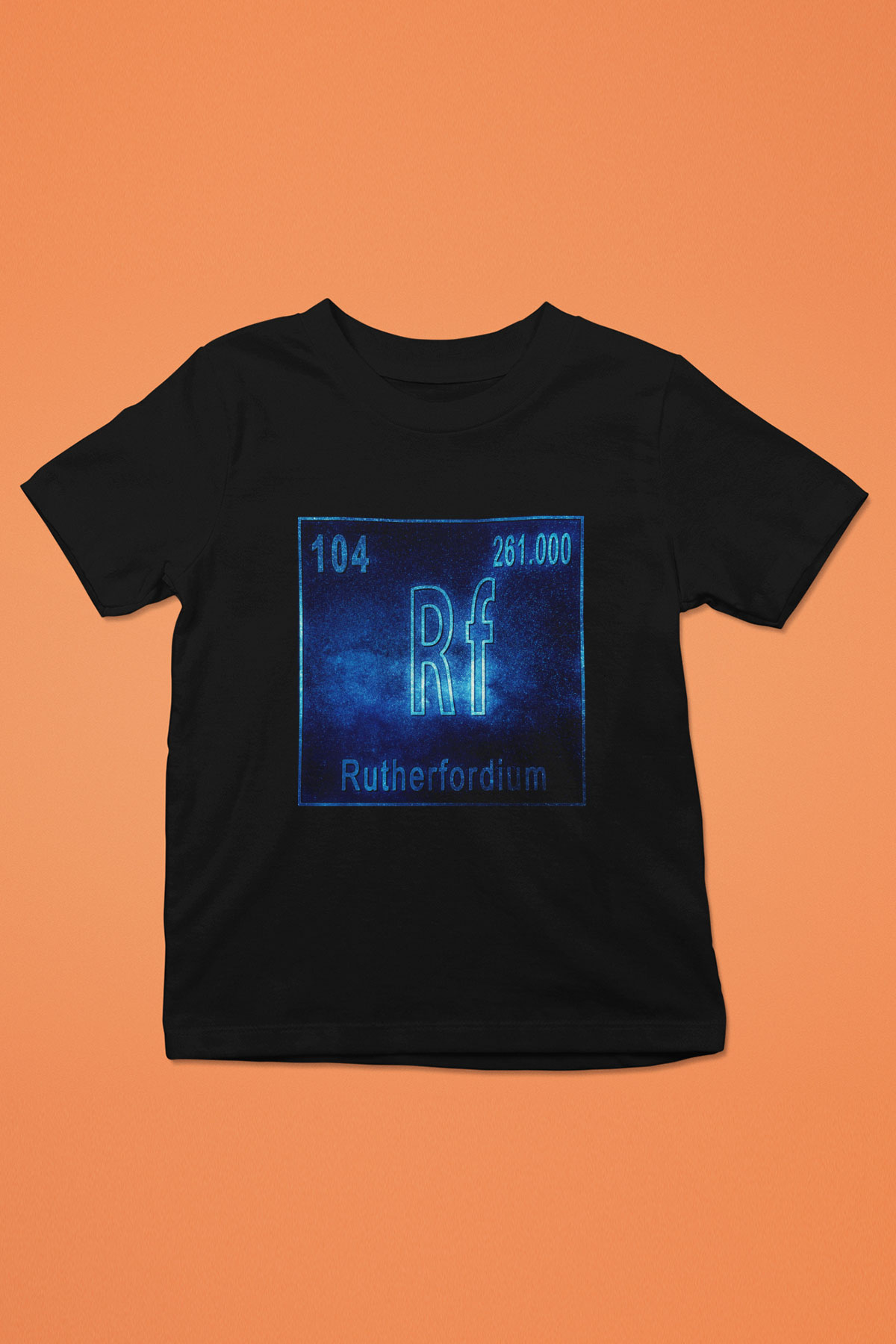 Rutherfordyum Atom Numarası Baskılı Unisex Siyah Çocuk Tişört